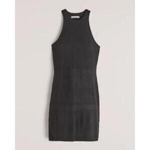 Abercrombie Racerback Knit Mini Black Pointelle Dress XS MWOT